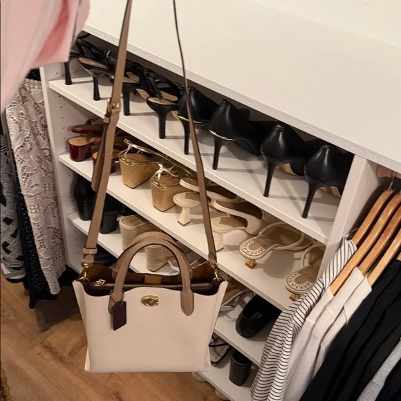 Coach Cream and Brown Leather Tote - Picture 7 of 8